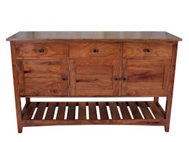 Custom Mesquite buffet with slat shelf.