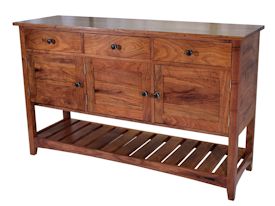 Custom Mesquite buffet with slat shelf.