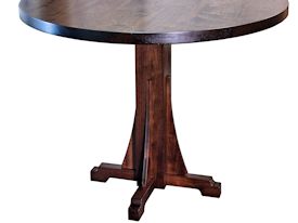 Custom walnut table with pedestal-style base