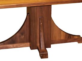 Custom walnut table with pedestal-style base