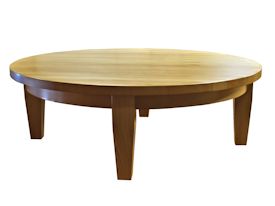 Custom round Beech coffee table.  