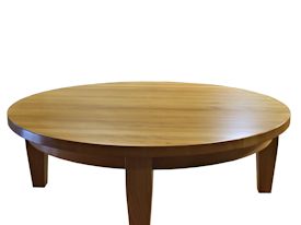 Custom round Beech coffee table.  