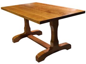 Custom face grain cherry trestle table.