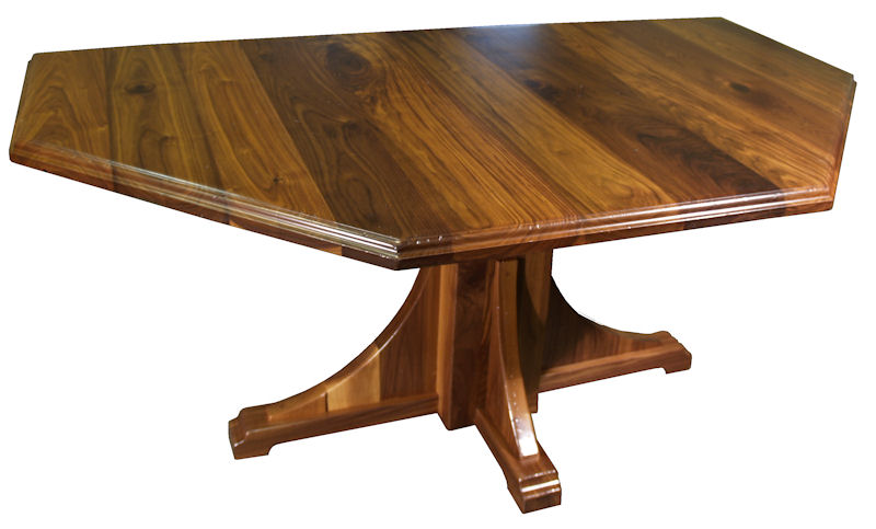 Pedestal-Style Walnut Table