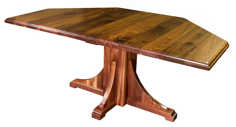 Pedestal-Style Walnut Table