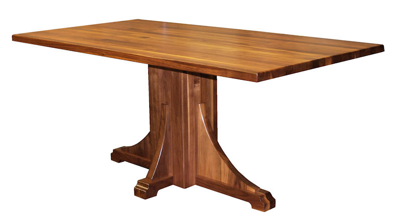 Pedestal-Style Walnut Table