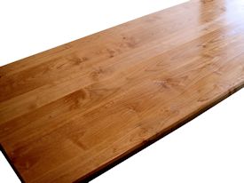 Alder face grain custom wood island countertop.