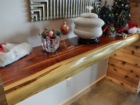 red-cedar  Wood Slab Floating Countertop