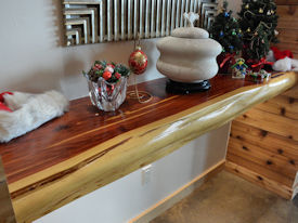 red-cedar  Wood Slab Floating Countertop