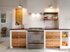 Sipo Mahogany edge grain custom wood countertop.