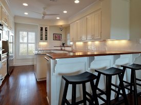 Sipo Mahogany edge grain custom wood countertop.