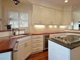 Sipo Mahogany edge grain custom wood countertop.