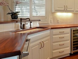 Sipo Mahogany edge grain custom wood countertop.