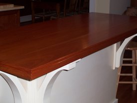 Sipo Mahogany face grain custom wood island countertop.