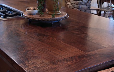 Slab Walnut Wood Island Countertop