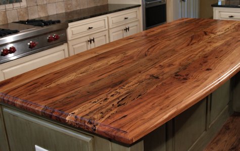 Edge Grain Spalted Pecan Wood Countertop