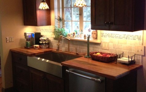 Edge Grain Spalted Pecan Wood Countertop