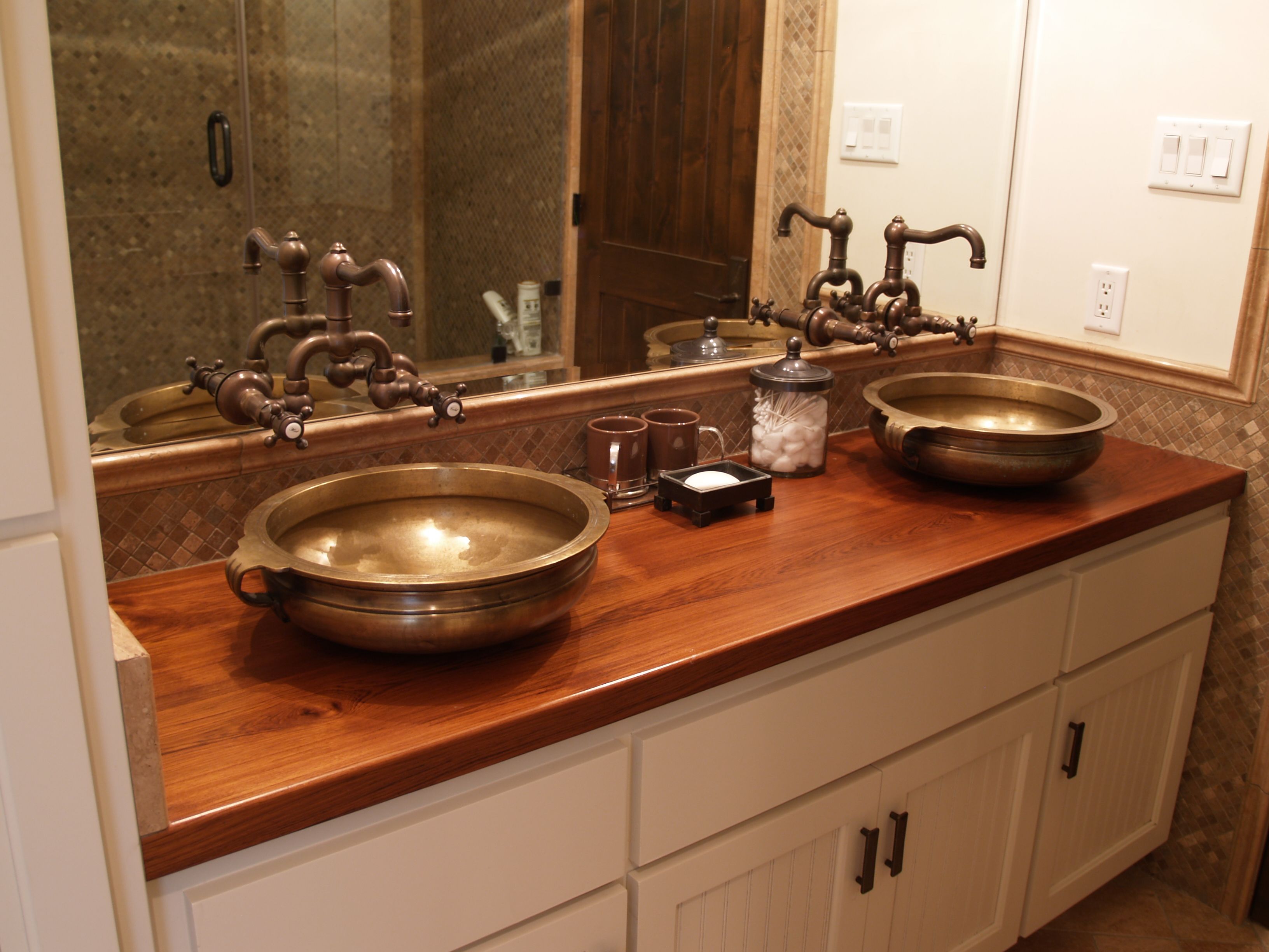 Sink Cutouts In Custom Wood Countertops, Best Wood Finish For Bathroom Vanity Top