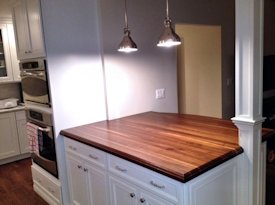Walnut edge grain island countertop