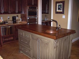 Walnut edge grain island countertop