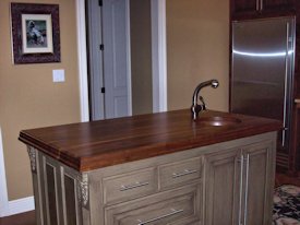 Walnut edge grain island countertop