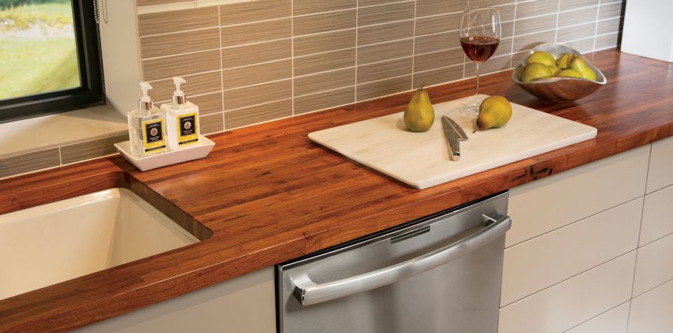 Mesquite Wood Countertop with Undermount Sink